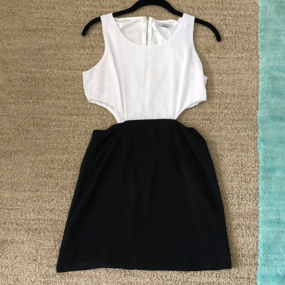 Tobi black and white cutout dress